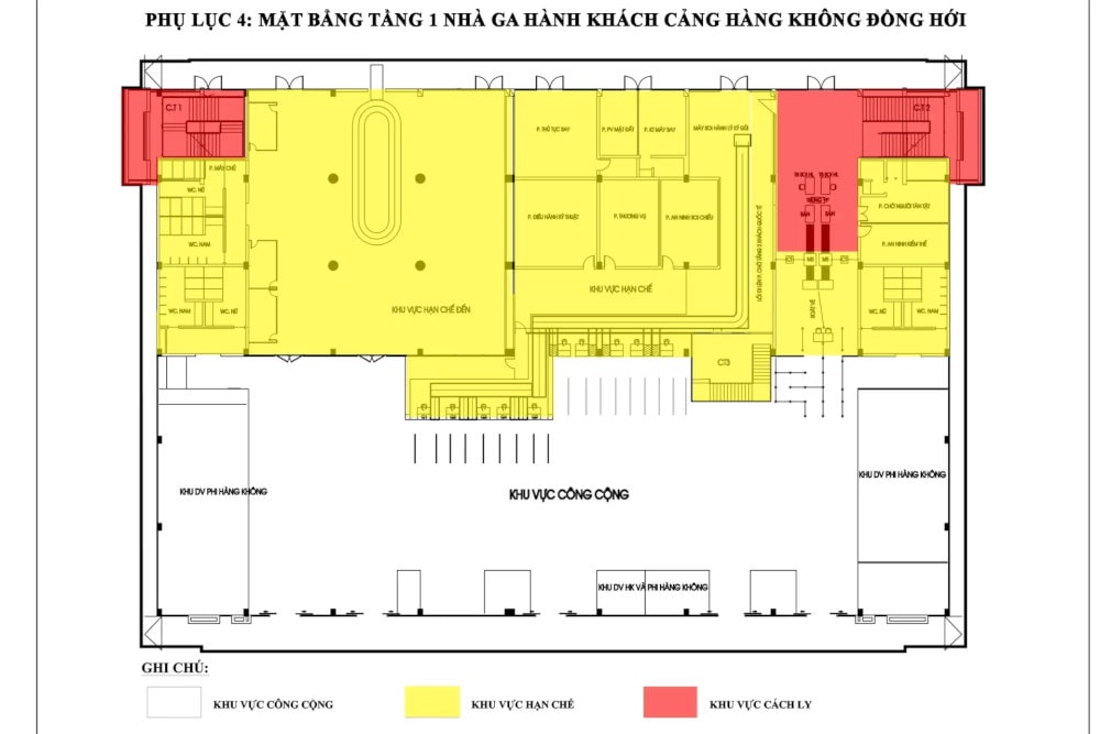 Mặt bằng tầng 1 nhà ga hành khách